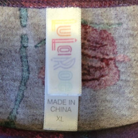 LuLaRoe GiGi Long Flowy Blouse Boat Neck High Low Hem Floral Quarter Sleeve Top - Picture 11 of 16